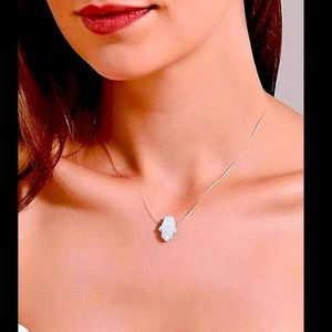 Mini Hamsa 🪬 Pendant Necklace NWOT clear Opal Moonstone